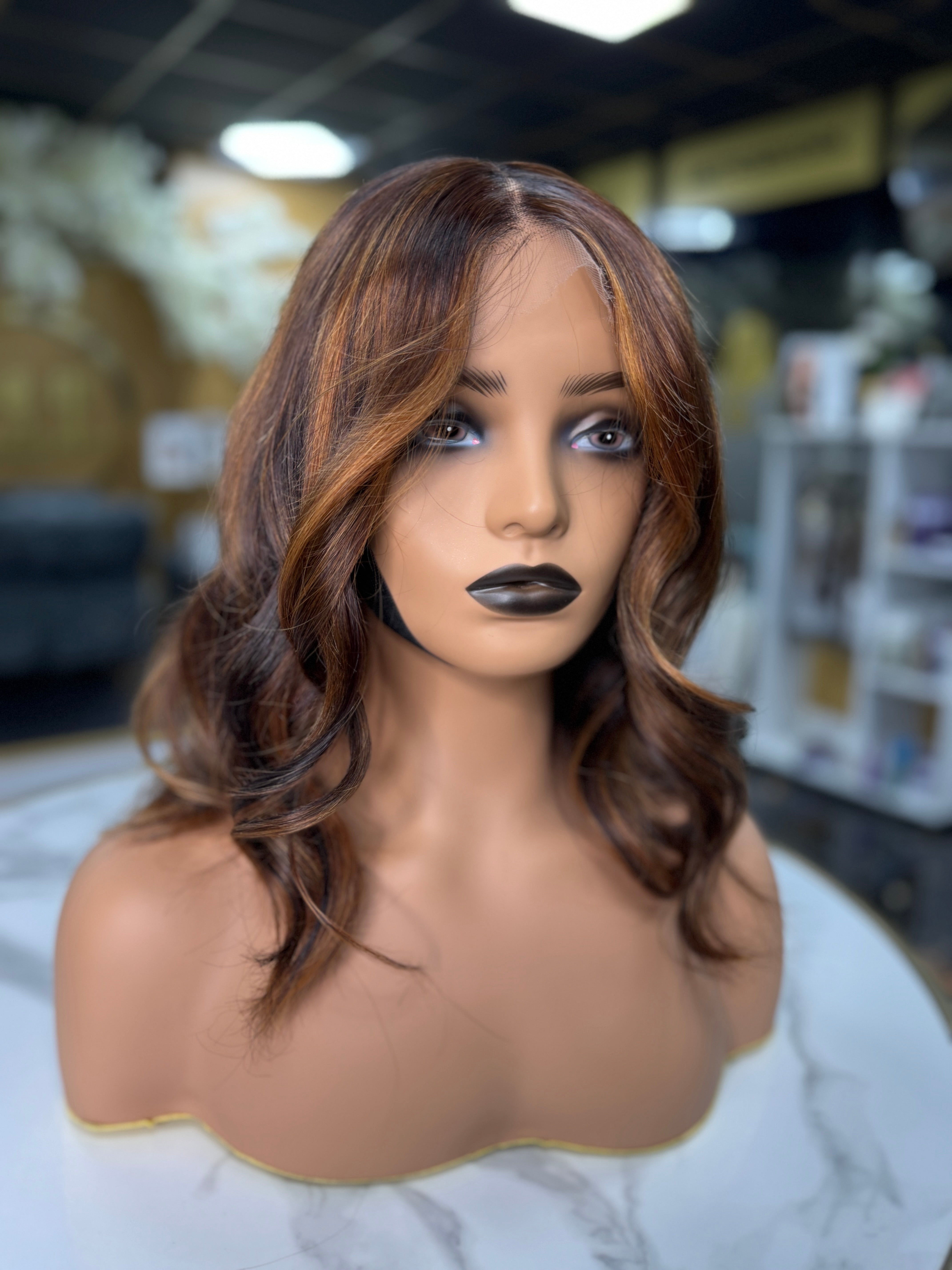 Naomi 14"(pre-order only) Custom Colour Straight 5x5 HD Closure Wig
