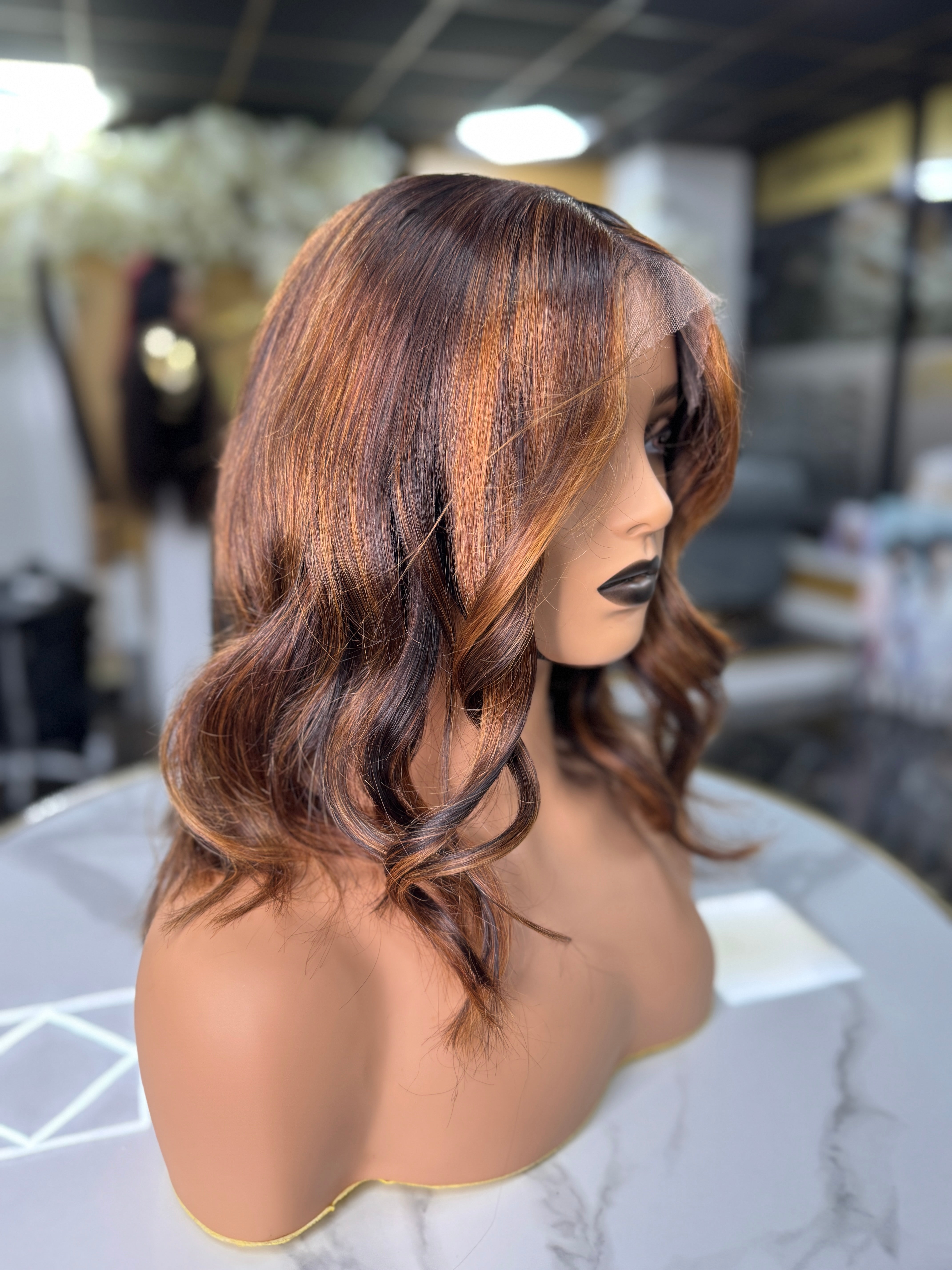 Naomi 14"(pre-order only) Custom Colour Straight 5x5 HD Closure Wig