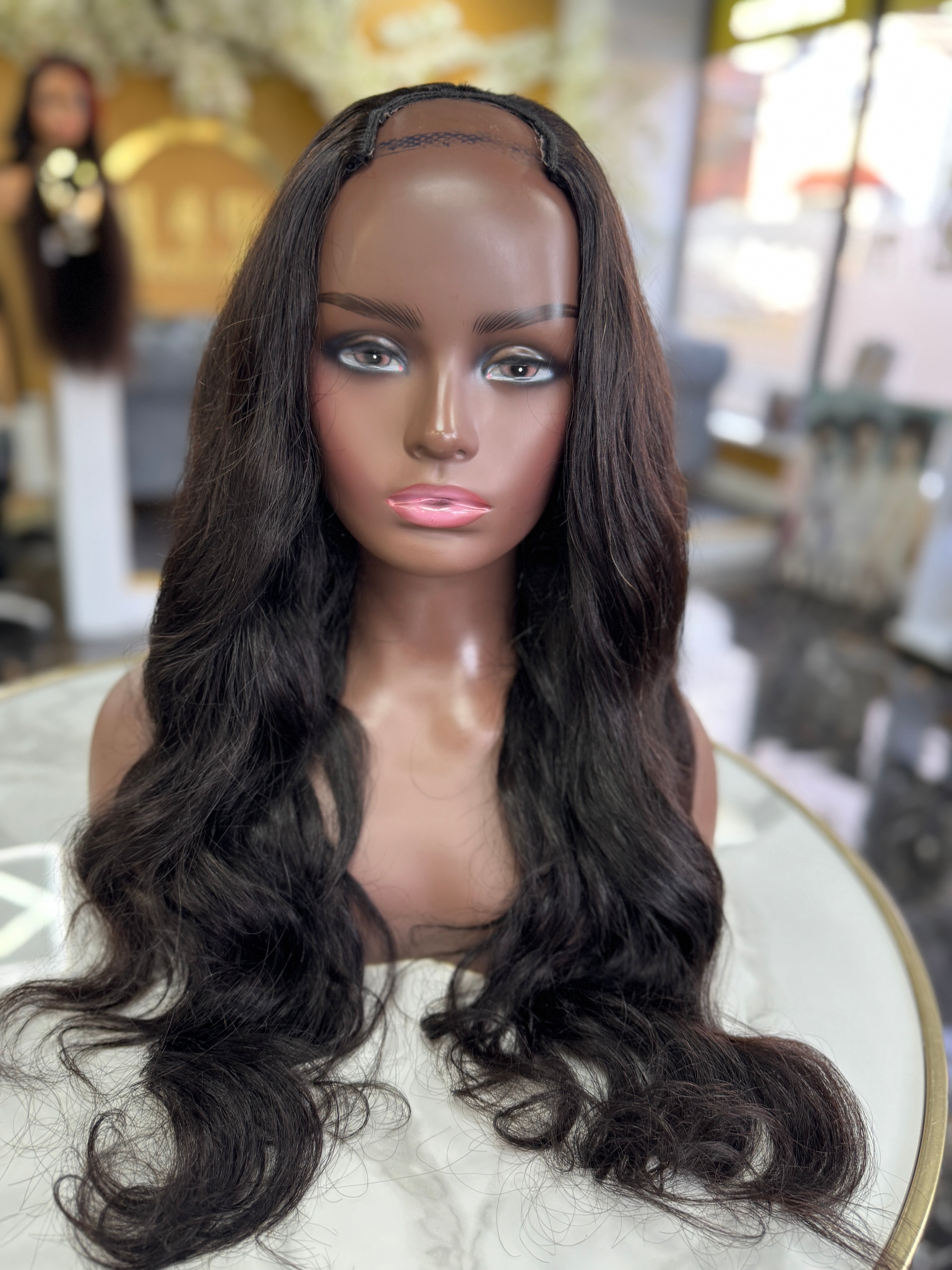 Bella Studio 14"-22” Virgin Hair Body Wave U Part Closure Wig