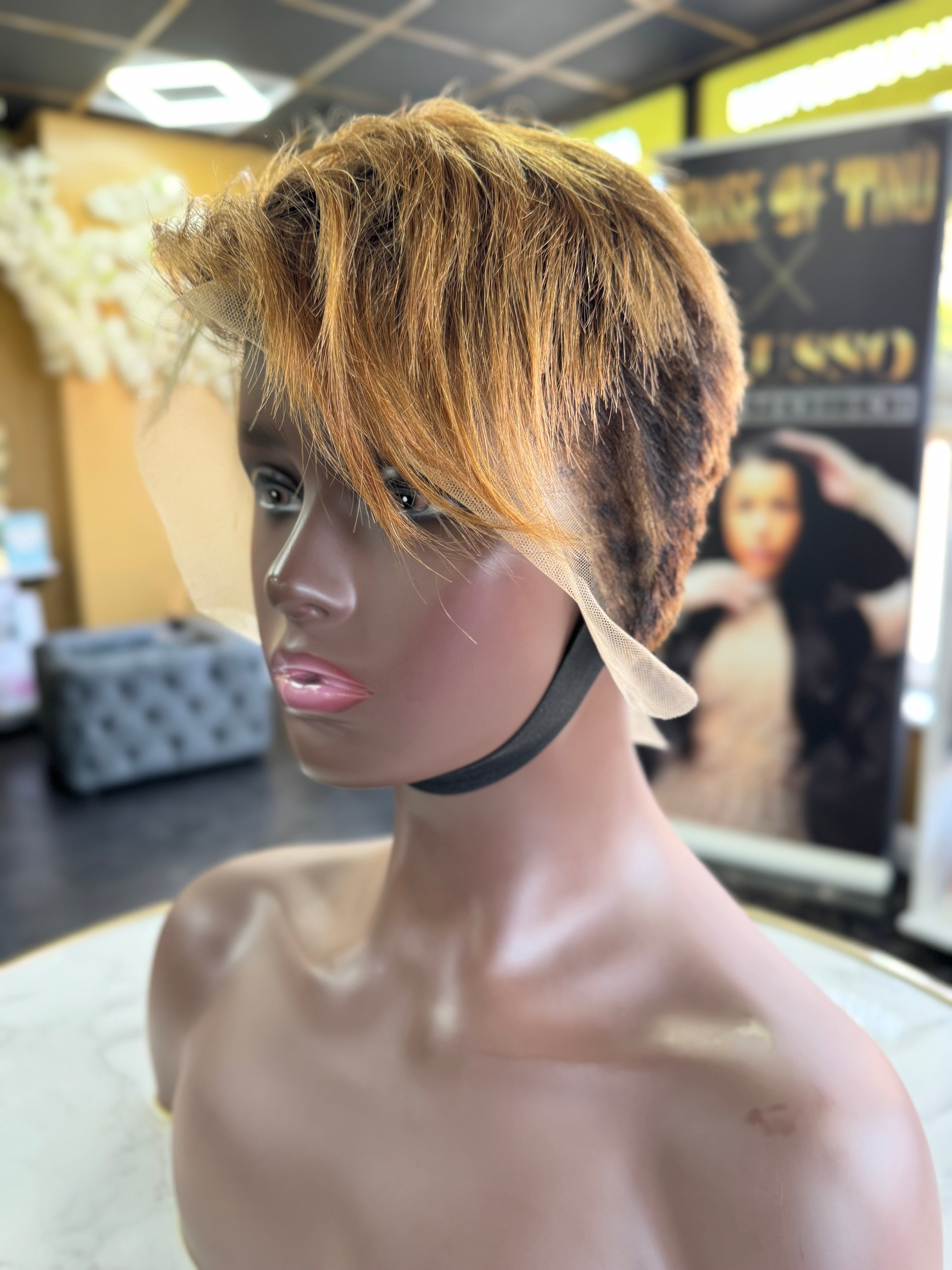 Custom Colour Pixie 13x4 HD Front Lace wig