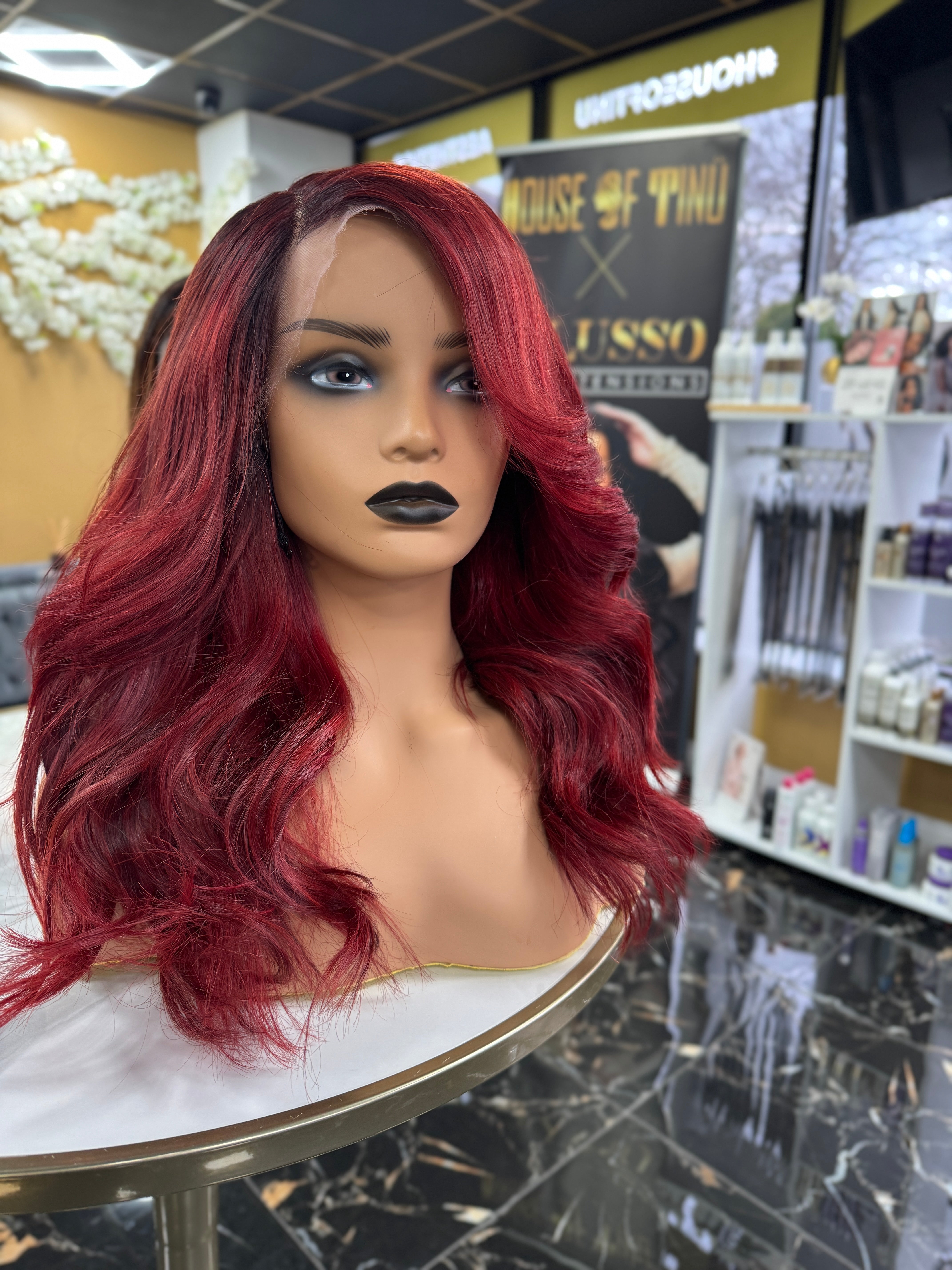 Ariel Dark Root-In 20" 13x4 HD Front Lace Body Wavy Handmade wig