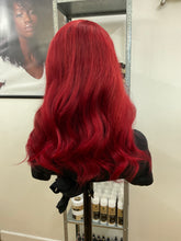 Load image into Gallery viewer, Ariel 14&quot; HD Closure Side Parting Fire Red Wig 5x5
