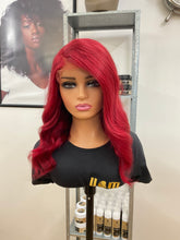 Load image into Gallery viewer, 14&quot; HD Closure Side Parting Fire Red Wig 5x5
