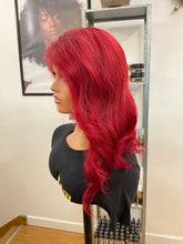 Load image into Gallery viewer, 14&quot; HD Closure Side Parting Fire Red Wig 5x5
